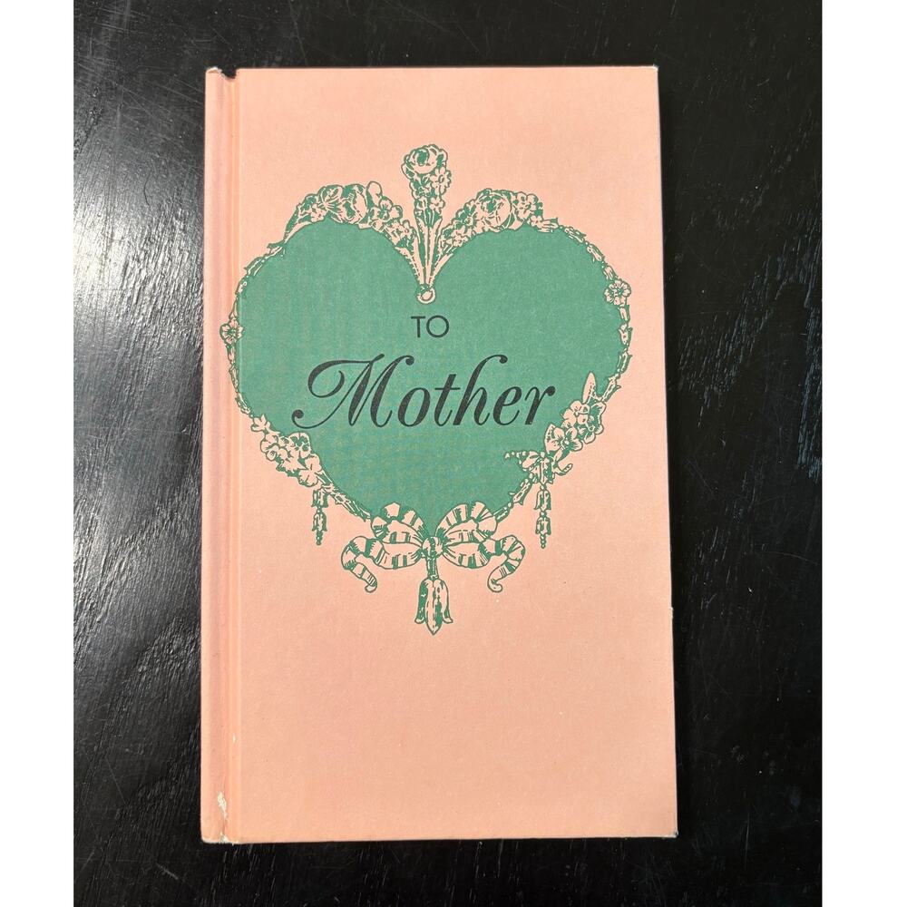 Vintage Book Peachy Pink Teal- Mother Poems Prose Stories 1971 Illustration gift